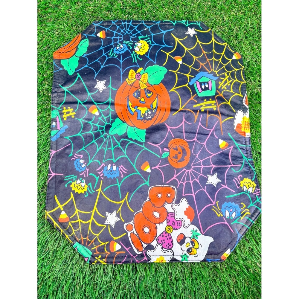 Vintage Halloween Placemats Set of 6 Reversible Purple Black Witch Ghost Boo - Picture 11 of 16